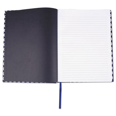 Casebound Hardcover Notebook, 1-Subject, Wide/Legal Rule, Dark Blue/White Cover, (150) 10.25 x 7.63 Sheets OrdermeInc OrdermeInc