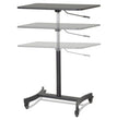 DC500 High Rise Collection Mobile Adjustable Standing Desk, 30.75" x 22" x 29" to 44", Black OrdermeInc OrdermeInc