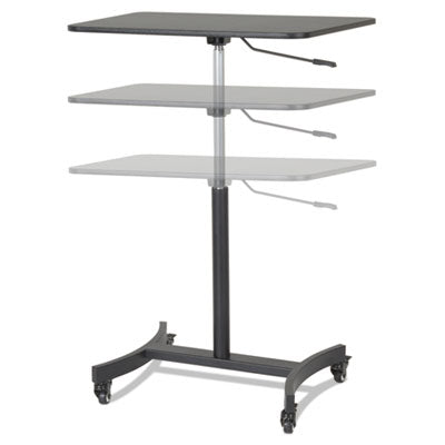 DC500 High Rise Collection Mobile Adjustable Standing Desk, 30.75" x 22" x 29" to 44", Black OrdermeInc OrdermeInc