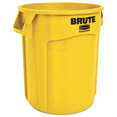 Rubbermaid® Commercial Vented Round Brute Container, 20 gal, Plastic, Yellow OrdermeInc OrdermeInc