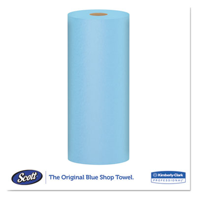 Scott® Shop Towels, Standard Roll, 1-Ply, 9.4 x 11, Blue, 55/Roll, 12 Rolls/Carton - OrdermeInc