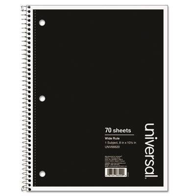 Wirebound Notebook, 1-Subject, Wide/Legal Rule, Black Cover, (70) 10.5 x 8 Sheets OrdermeInc OrdermeInc