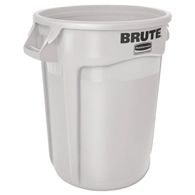 RUBBERMAID COMMERCIAL PROD. Vented Round Brute Container, 10 gal, Plastic, White - OrdermeInc