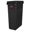 RUBBERMAID COMMERCIAL PROD. Slim Jim with Venting Channels, 23 gal, Plastic, Black - OrdermeInc