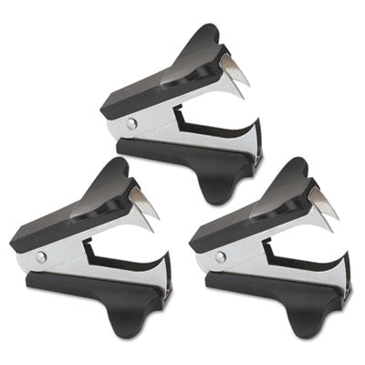 UNIVERSAL OFFICE PRODUCTS Jaw Style Staple Remover, Black, 3/Pack