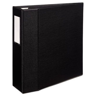 Heavy-Duty Non-View Binder with DuraHinge, Three Locking One Touch EZD Rings and Spine Label, 4" Capacity, 11 x 8.5, Black OrdermeInc OrdermeInc
