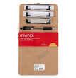 UNIVERSAL OFFICE PRODUCTS Hardboard Clipboard with Low-Profile Clip, 0.5" Clip Capacity, Holds 5 x 8 Sheets, Brown, 6/Pack