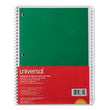 UNIVERSAL OFFICE PRODUCTS Wirebound Notebook, 1-Subject, Medium/College Rule, Assorted Cover Colors, (70) 10.5 x 8 Sheets, 4/Pack