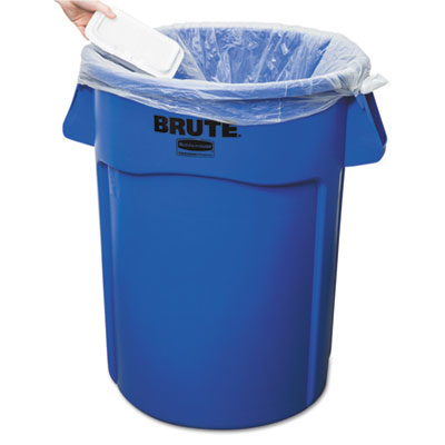 RUBBERMAID COMMERCIAL PROD. Vented Round Brute Container, 44 gal, Plastic, Blue - OrdermeInc