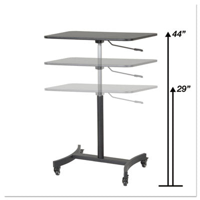 DC500 High Rise Collection Mobile Adjustable Standing Desk, 30.75" x 22" x 29" to 44", Black OrdermeInc OrdermeInc