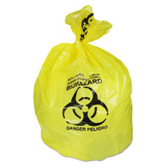 Healthcare Biohazard Printed Can Liners, 20-30 gal, 1.3 mil, 30" x 43", Yellow, 200/Carton OrdermeInc OrdermeInc
