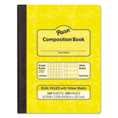 Pacon® Composition Book, Wide/Legal Rule, Yellow Cover, (100) 9.75 x 7.5 Sheets - OrdermeInc