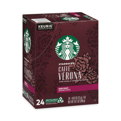 STARBUCKS COFFEE COMPANY Caffe Verona Coffee K-Cups Pack, 24/Box, 4 Boxes/Carton - OrdermeInc