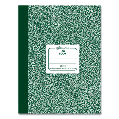 National® Lab Notebook, Wide/Legal Rule, Green Marble Cover, (96) 10.13 x 7.88 Sheets OrdermeInc OrdermeInc