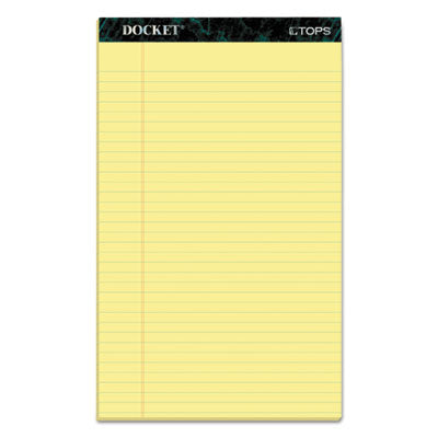 TOPS™ Docket Ruled Perforated Pads, Wide/Legal Rule, 50 Canary-Yellow 8.5 x 14 Sheets, 12/Pack OrdermeInc OrdermeInc