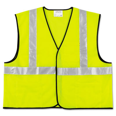 Class 2 Safety Vest, Polyester, Large Fluorescent Lime with Silver Stripe OrdermeInc OrdermeInc