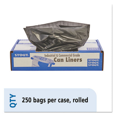 Stout® by Envision™ Total Recycled Content Plastic Trash Bags, 10 gal, 1 mil, 24" x 24", Brown/Black, 250/Carton OrdermeInc OrdermeInc