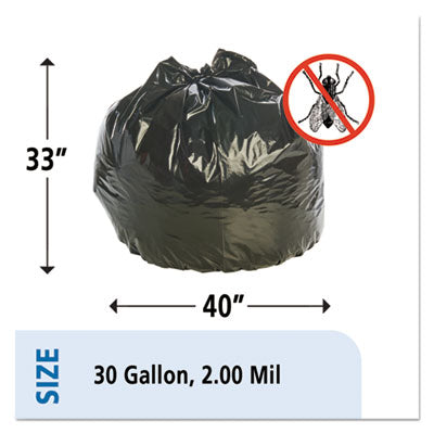 Insect-Repellent Trash Bags, 30 gal, 2 mil, 33" x 40", Black, 90/Box OrdermeInc OrdermeInc