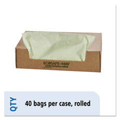 STOUT EcoSafe-6400 Bags, 48 gal, 0.85 mil, 42" x 48", Green, 40/Box - OrdermeInc