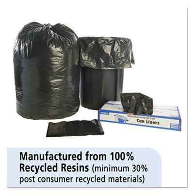 Total Recycled Content Plastic Trash Bags, 65 gal, 1.5 mil, 50" x 51", Brown/Black, 100/Carton OrdermeInc OrdermeInc