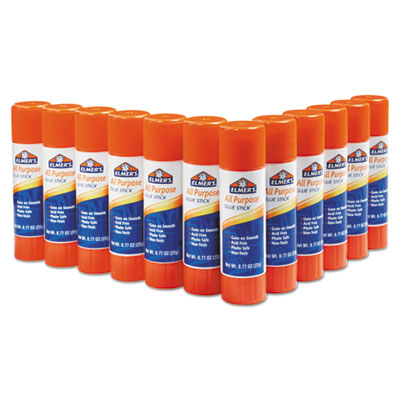 ELMER'S PRODUCTS, INC. Disappearing Glue Stick, 0.77 oz, Applies White, Dries Clear, 12/Pack