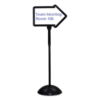 WriteWay Double-Sided Magnetic Dry Erase Standing Message Sign, Arrow, 64.25" Tall Black Stand, 25.5 x 17.75 White Face OrdermeInc OrdermeInc