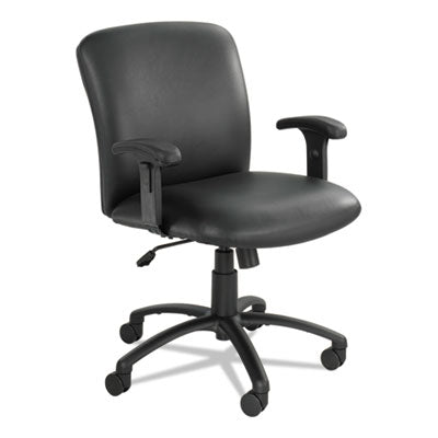 Uber Big/Tall Series Mid Back Chair, Vinyl, Supports Up to 500 lb, 18.5" to 22.5" Seat Height, Black OrdermeInc OrdermeInc