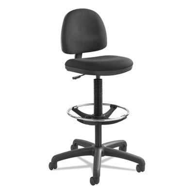 Precision Extended-Height Swivel Stool, Adjustable Footring, Supports Up to 250 lb, 23" to 33" Seat Height, Black Fabric OrdermeInc OrdermeInc