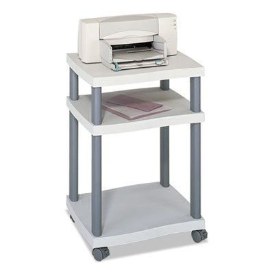 Wave Design Deskside Printer Stand, Plastic, 3 Shelves, 20" x 17.5" x 29.25", White/Charcoal Gray OrdermeInc OrdermeInc