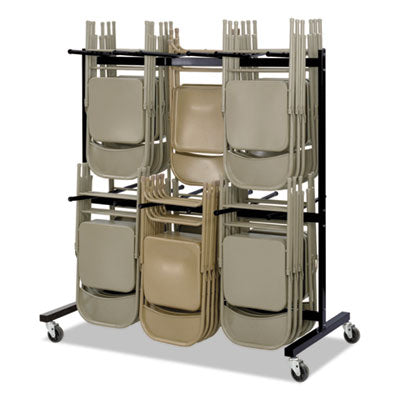 Two-Tier Chair Cart, Two-Sided 12-Section Hang-Hook Format, Metal, 64.5" x 33.5" x 70.25", Black OrdermeInc OrdermeInc