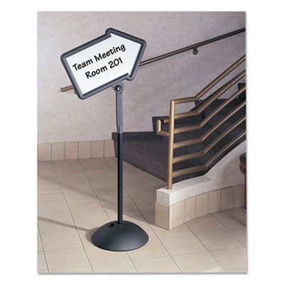 WriteWay Double-Sided Magnetic Dry Erase Standing Message Sign, Arrow, 64.25" Tall Black Stand, 25.5 x 17.75 White Face OrdermeInc OrdermeInc