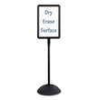 WriteWay Double-Sided Magnetic Dry Erase Standing Message Sign, Rectangle, 65" Tall Black Stand, 14.25 x 22.25 White Face OrdermeInc OrdermeInc