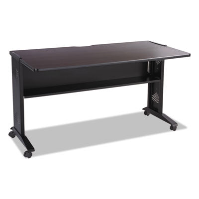 Mobile Computer Desk with Reversible Top, 53.5" x 28" x 30", Mahogany/Medium Oak/Black OrdermeInc OrdermeInc