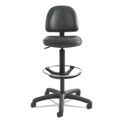 Precision Extended-Height Swivel Stool, Adjustable Footring, Supports 250 lb, 23" to 33" Seat Height, Black Vinyl, Black Base OrdermeInc OrdermeInc