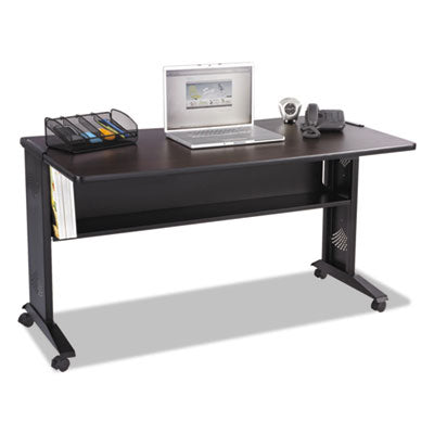 Mobile Computer Desk with Reversible Top, 53.5" x 28" x 30", Mahogany/Medium Oak/Black OrdermeInc OrdermeInc