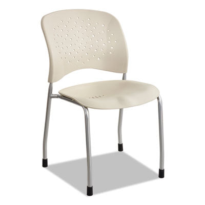 Reve Guest Chair with Straight Legs, 19" x 24.5" x 33.5", Latte Seat, Latte Back, Silver Base, 2/Carton OrdermeInc OrdermeInc
