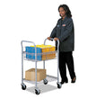 Dual-Purpose Wire Mail and Filing Cart, Metal, 1 Shelf, 1 Bin, 26.75" x 18.75" x 38.5", Metallic Gray OrdermeInc OrdermeInc