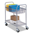 Dual-Purpose Wire Mail and Filing Cart, Metal, 1 Shelf, 1 Bin, 26.75" x 18.75" x 38.5", Metallic Gray OrdermeInc OrdermeInc