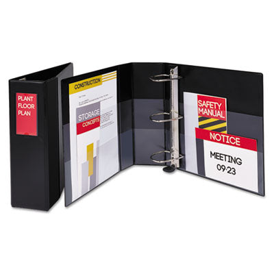 Heavy-Duty Non-View Binder with DuraHinge, Three Locking One Touch EZD Rings and Spine Label, 4" Capacity, 11 x 8.5, Black OrdermeInc OrdermeInc