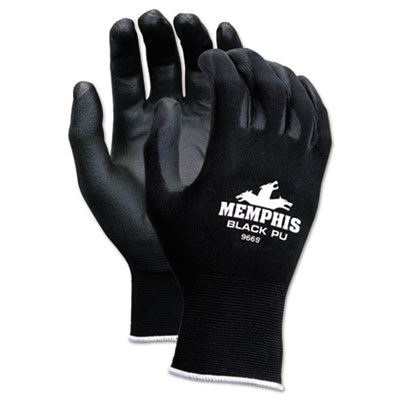 MCR SAFETY Economy PU Coated Work Gloves, Black, Medium, Dozen - OrdermeInc