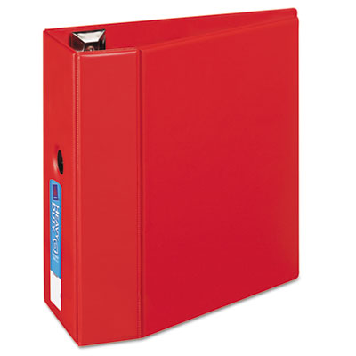 AVERY PRODUCTS CORPORATION Heavy-Duty Non-View Binder with DuraHinge, Locking One Touch EZD Rings and Thumb Notch, 3 Rings, 5" Capacity, 11 x 8.5, Red