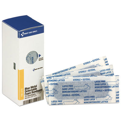 Metal Detectable Adhesive Bandages, Foam, Blue, 1 x 3, 25/Box OrdermeInc OrdermeInc