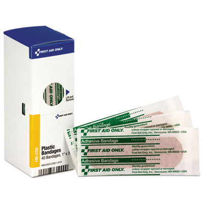 Refill for SmartCompliance General Business Cabinet, Plastic Bandages, 1 x 3, 40/Box OrdermeInc OrdermeInc