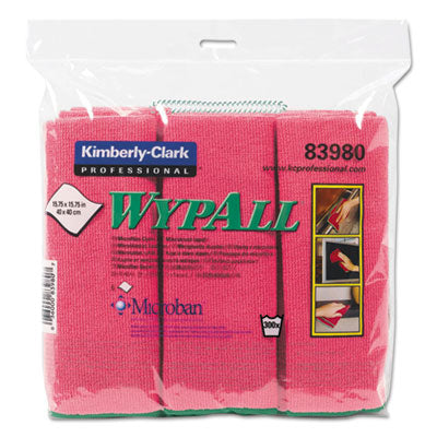 WypAll® Microfiber Cloths, Reusable, 15.75 x 15.75, Red, 6/Pack, 4 Packs/Carton - OrdermeInc