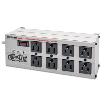 Isobar Surge Protector, 8 AC Outlets, 12 ft Cord, 3,840 J, Light Gray OrdermeInc OrdermeInc