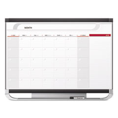 QUARTET MFG. Prestige 2 Magnetic Total Erase Monthly Calendar, 48 x 36, White Surface, Graphite Fiberboard/Plastic Frame - OrdermeInc