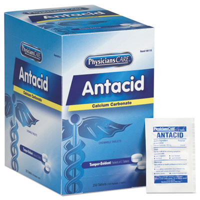 Over the Counter Antacid Medications for First Aid Cabinet, 2 Tablets/Packet, 125 Packets/Box OrdermeInc OrdermeInc