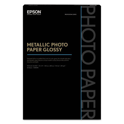 EPSON AMERICA, INC. Professional Media Metallic Gloss Photo Paper, 5.5 mil, 13 x 19, White, 25/Pack - OrdermeInc