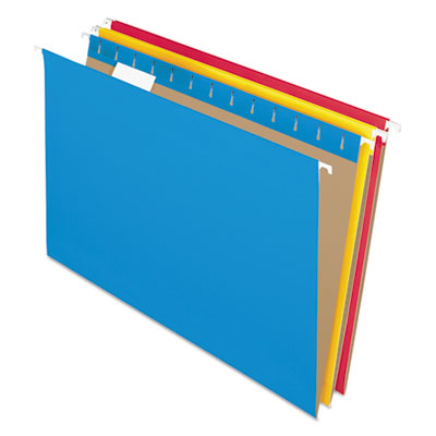 TOPS BUSINESS FORMS Colored Hanging Folders, Legal Size, 1/5-Cut Tabs, Assorted Colors, 25/Box - OrdermeInc