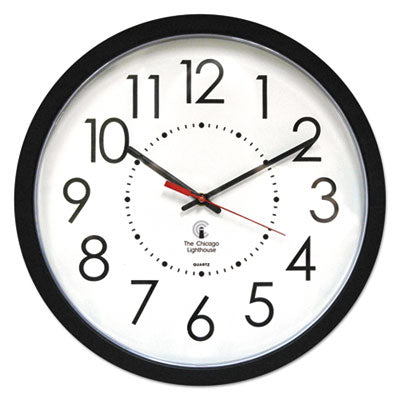 Electric Contemporary Clock, 14.5" Overall Diameter, Black Case, AC Powered OrdermeInc OrdermeInc